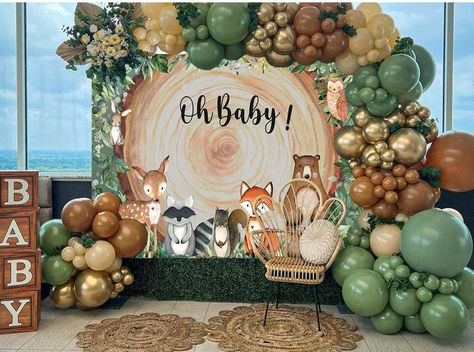 Woodland Baby Shower Decoration 1Pcs Woodland Animals Oh Baby Backdrop 4Pcs Wood Grain Box with BABY Letter 115Pcs Sage Green Brown Nude Cream Neutral Balloon Arch Kit Gender Reveal Party Decoration #ad #woodland Woodland Theme Gender Reveal, Woodland Theme Backdrop Ideas, Woodland Baby Shower Theme Balloon Arch, Forrest Baby Shower Decorations, Gender Reveal Forest Theme, Gender Reveal Woodland Theme, Woodland Theme Balloon Arch, Neutral Woodland Baby Shower Ideas, Forest Balloon Arch