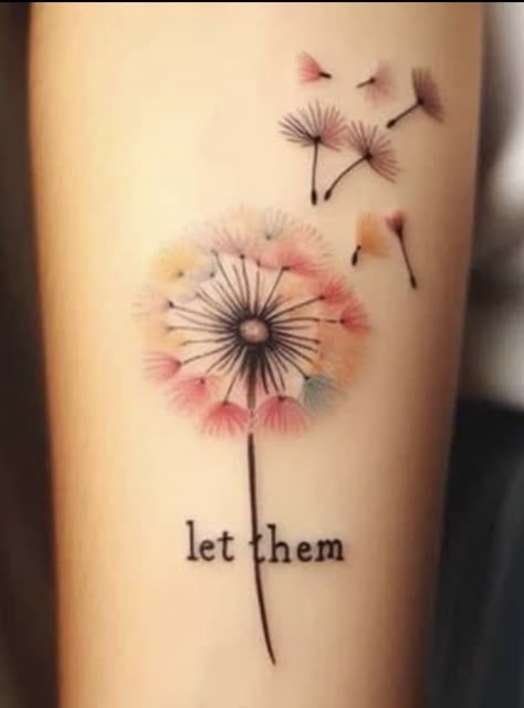 Small And Delicate Tattoos, Divorce Tattoos New Beginnings, Back Of Neck Tattoo Words, Foot Tattoo Ideas For Woman, Let Them Go Tattoo Ideas, Tattoo Ideas Back Of Leg, Let Them With Dandelion Tattoo, Let Them Tattoo With Dandelion, Let Them Foot Tattoo