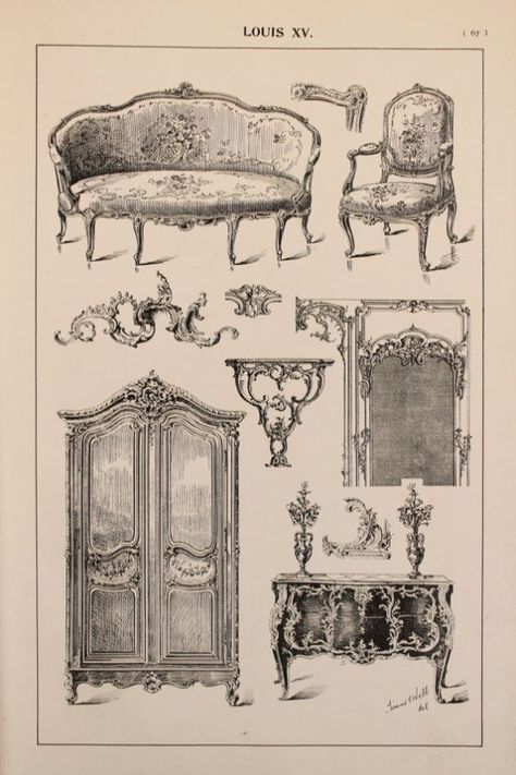 #furnituredesigns Louis Xv Furniture, Rococo Furniture, French Designs, Furniture Sketch, Trendy Furniture, Furniture Logo, Victorian Furniture, Simple Furniture, Coaster Furniture