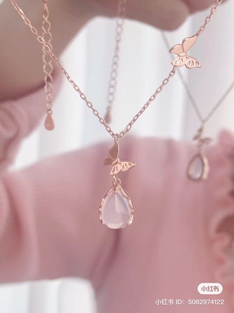 Pink Ethereal, Colour Shade Card, Korean Necklace, Stylish Jewelry Accessories, Ethereal Jewelry, Anime Earrings, Pretty Jewelry Necklaces, Modern Gold Jewelry, Diy Bracelet Designs