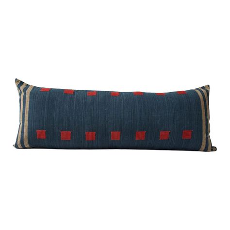 Naga Tribal Extra Long Lumbar Pillow Case - Blue, Red - 14x36 – Homies