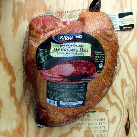 No bones about it, I am not a fan of boneless hams. In fact, for the past 5 years ago I have been telling people reasons not to buy a boneless ham. So why in the world am I reviewing a boneless? Th… Kirkland Ham Recipe, Costco Ham, Boneless Ham Recipe, Boneless Ham, Slow Cooker Ham Recipes, Ham Shank, Slow Cooker Ham, Ham Recipe, Food Bar