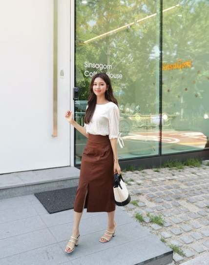 Long Skirt Work Outfit, Dress For Work Offices, Skirt Work Outfit, Look Office, Long Skirt Outfits, Dress For Work, Style Korea, Looks Chic, Pencil Skirts