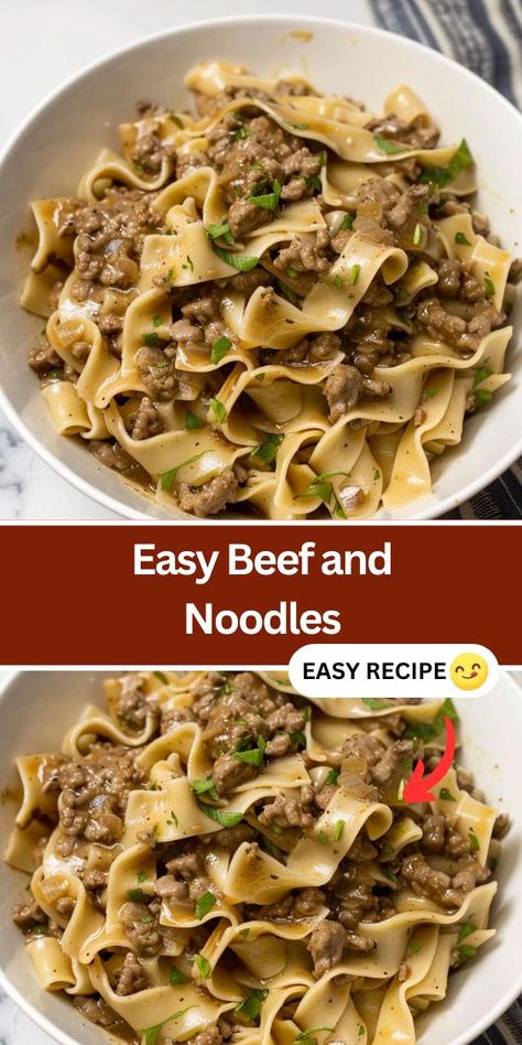 Try this easy and delicious Beef and Noodles recipe, perfect for a quick weeknight dinner. Made with lean ground beef, egg noodles, and a savory gravy, this budget-friendly dish is sure to please the whole family. Ideal for busy nights, this comforting meal is ready in under 30 minutes. 30 Min Beef And Noodles, Cooking With Hamburger Meat Ground Beef, Comfort Ground Beef Recipes, Ground Meat And Noodles Recipes, Ground Beef And Noodles Easy, Hamburger And Noodle Recipes, Beef And Egg Noodle Recipes, Ground Beef And Egg Noodle Recipes, Easy Egg Noodle Recipes