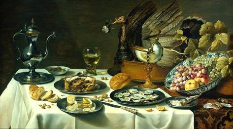 What the Tudors Ate (Pt 1) - Tudor Dynasty Rice Pudding Juan Sanchez Cotan, Pieter Claesz, Dutch Cuisine, Turkey Pie, Dutch Still Life, Dutch Golden Age, Edvard Munch, French Food, Painting Reproductions