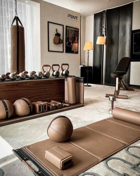 Small Gym Room, Small Home Gym Design, Home Gym Design Luxury, Small Home Gym Ideas, Garden Gym, Dream Gym, Small Home Gym, Luxury Gym, Wellness Room