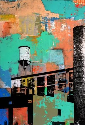 Industrial Art Painting, Rust Belt, Architecture Collage, Collage Art Mixed Media, A Level Art, Urban Landscape, Art Plastique, Urban Art, Art And Architecture