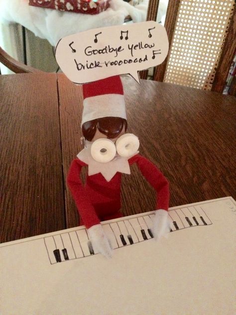 Elf-on John at the piano Elf On The Shelf Ideas Piano, Elf Ideas, Playing Piano, Elf On The Shelf Ideas, The Piano, Shelf Ideas, Jacket Pattern, The Elf, On The Shelf