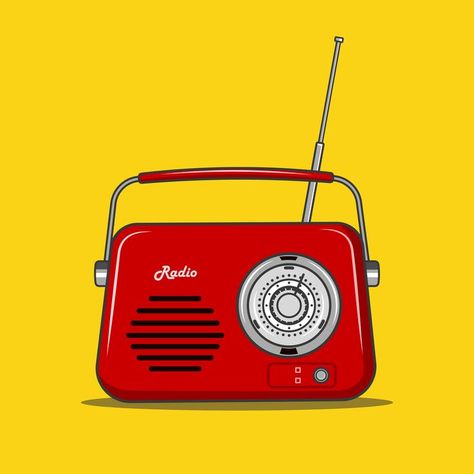 Music Radio, Yellow Background, Premium Vector, Graphic Resources, Vector Illustration, Media, Yellow, Music