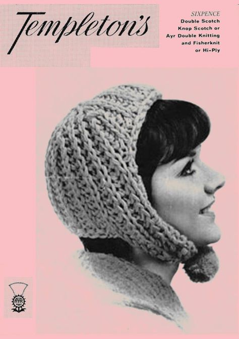 Easy Pom Pom, Crochet Bonnet, Hat Knitting Pattern, Womens Hat, Hat Knitting, Retro Clothing, Baby Kittens, Coral Peach, Vintage Hat