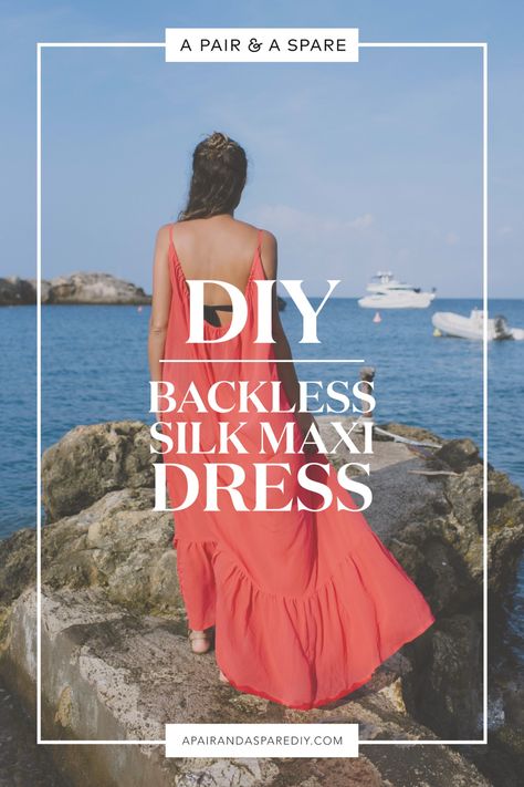 silk maxi Diy Backless, Maxi Dress Tutorials, Maxi Rok, Make Your Own Clothes, Dress Tutorials, Maxi Dress Pattern, Silk Maxi, Best Diy, Silk Maxi Dress