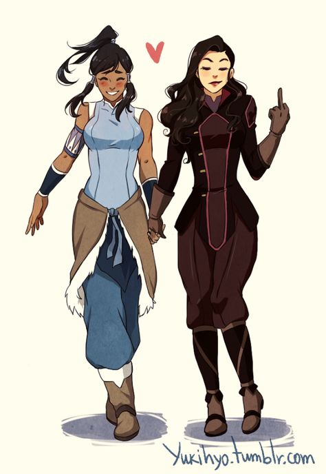 Korrasami Holding Hands, Walking, White