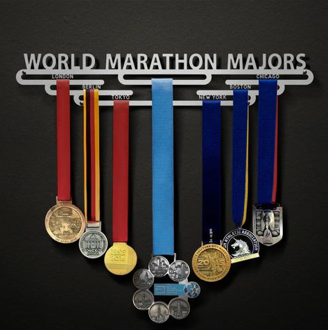 Marathon Medal Display, Sports Medal Display, Running Medal Display, Marathon Medal, Running Medals, Race Bibs, Sports Medals, Medal Holders, Medal Hanger