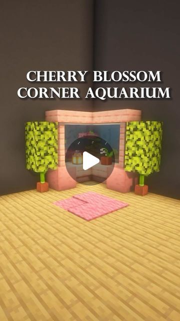 Arayzia on Instagram: "Minecraft Cherry Blossom Corner Aquarium Tutorial!  🌸Follow for more! 🌿Check out my other socials in my bio! 🦋 No Reposting _________________________________  #minecraft #minecraftjava #minecraftjavaedition #minecraftbedrock #minecraftpe #minecraftpocketedition #minecraftbuilds #minecraftbuild #minecraftbuilding #minecraftbuilder #minecraftarchitecture #minecraftideas #minecraftonly #minecraftdaily #minecraftcreations #minecraftpc #minecrafthouse #minecrafthouses #minecrafthouse #minecrafter #minecrafters #minecrafttutorial #coquette #bow #bowtrend" Cherry Blossom Nether Portal Minecraft, Minecraft Cherry Blossom Stairs, Cherry Blossom Pond Minecraft, Minecraft Cherry Blossom Palette, Cherry Blossom Kitchen Minecraft, Minecraft Ideas Cherry Blossom, Axolotl Enclosure Minecraft, Kawaii Minecraft Houses, Minecraft Building Ideas Cherry Blossom