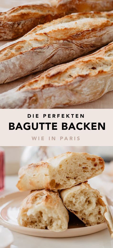 Einfach Baguette backen wie in Paris! Hier gibt es mein Rezept & Anleitung mit jahrelanger Erfahrung, wie man einfach selber Baguette backen kann! French Sandwich, Baguette Recipe, French Baguette, Party Food Appetizers, Grocery List, Bbq Recipes, Meal Planner, Parisian Style, Party Food