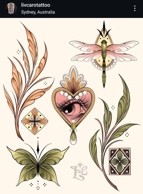 Small Neotraditional Tattoo Design, How To Draw Neo Traditional, Neo Trad Flash Sheet, Neo Trad Leaves, Flash Tattoo Designs Neo Traditional, Neo Traditional Flash Sheet, Paint Palette Tattoo, Neotrad Flowers, Neotrad Flash