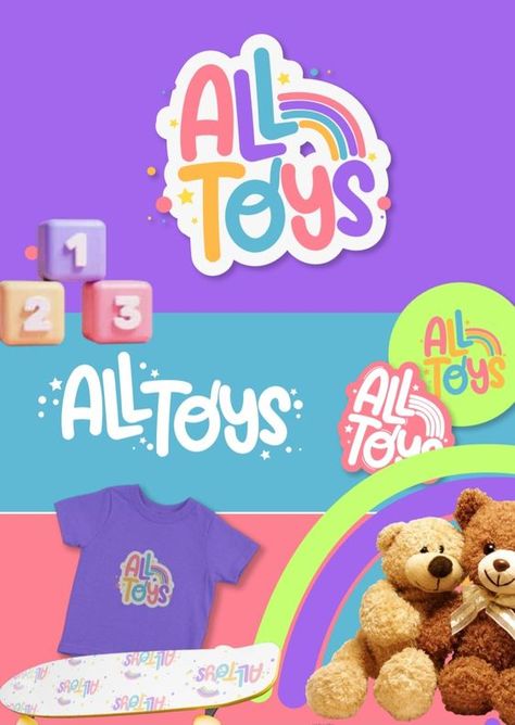 All toys Logo - @Lanubededims #logodesing #logo #business #design Toy Store Logo Design, Interior Design Logo Inspiration, Logo Business Design, Kids Branding Design, Logo Design Inspiration Vintage, Kids Salon, Toys Logo, Logo Design Inspiration Creative, Kids Logo Design