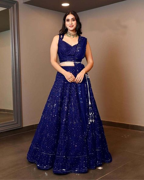 Navy Blue Lehenga, Lehenga Choli Designs, Indian Wedding Lehenga, Bridesmaid Lehenga, Lehenga Choli For Women, Choli For Women, Cotton Lehenga, Sabyasachi Lehenga, Party Wear Lehenga Choli