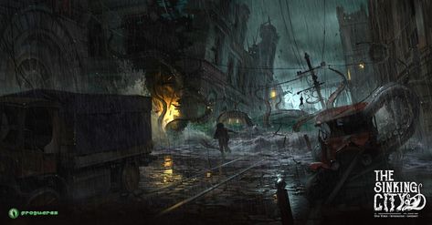 The Sinking City: Concept Artist Andrey Roscha on Designing Beautiful Terror Florida Gators Wallpaper, Call Of Cthulhu Rpg, Ruined City, Lovecraftian Horror, City Games, Cinematic Trailer, Cthulhu Mythos, Last Game, Cosmic Horror