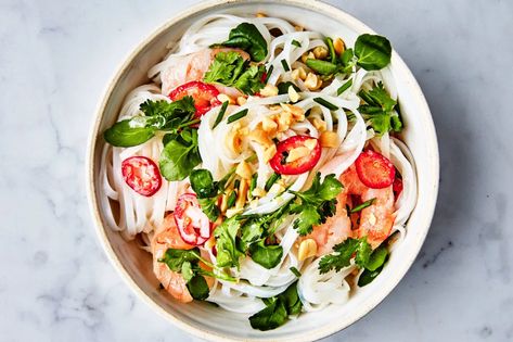 Coconut-Lime Dressing Recipe Recipe | Epicurious Easy Rice Noodle Recipes, Cold Noodles Recipes, Summer Rice, Crunchy Noodle Salad, Noodle Salad Cold, Rice Noodle Recipes, Main Salad, Noodle Salad Recipes, Cook Rice