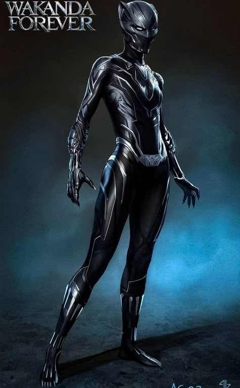 Female Black Panther, Adi Granov, Shuri Black Panther, Marvel Universe Characters, Panther Costume, Egyptian Warrior, Batman The Long Halloween, Black Panther Costume, Marvel Superheroes Art