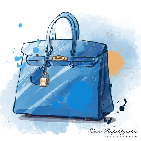 blue bag Bags Drawing, Backpack Design Concept, Bags Illustration, Bag Sketch, 90s Handbags, Beauty Room Vanity, Learn Watercolor Painting, Bag Illustration, Shoes Illustration