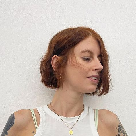 Davide Omizzolo on Instagram: "•Sara•

Short bob/ Ginger color" Bob Hairstyles Ginger, Short Ginger Bob, Hairstyles Ginger, Ginger Bob, Ginger Color, Red Bob, Favorite Hairstyles, Ginger Hair, Short Bob