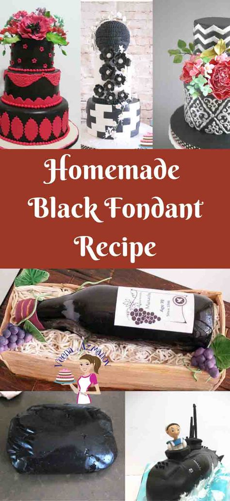 Black Fondant Recipe - Coloring fondant black can be trick and even a nightmare sometimes. But my method will help you make perfect homemade black fondant recipe every single time. It's an easy and full proof method whether you use my recipe Black Chocolate Fondant or Black Vanilla Fondant recipe. #fondant #recipe #black #best #cake-decorating Coloring Fondant, Cupcakes Decoration Easy, Easy Fondant Recipe, Fondant Recipes, Easy Fondant, Fondant Tips, Homemade Fondant, Fondant Techniques, Black Fondant