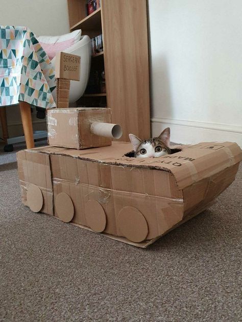 Cat House Diy Cardboard, Katt Diy, Chat Diy, Kat Diy, Cardboard Cat House, Cat Castle, Diy Cat Tree, Cat House Diy, Cat Tanks