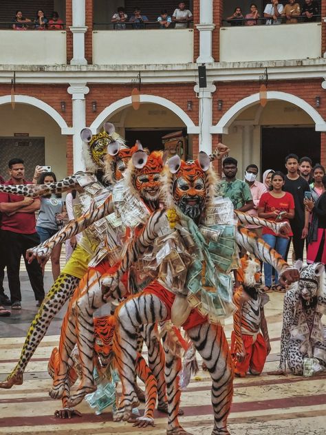 Tiger dance of Udupi
Udupi culture
South India Culture 
South India Traditional Dance
Tiger dance of Manipal Tiger Dance, Jhumka Designs, Actor Photo, Quick Saves, Design, Art