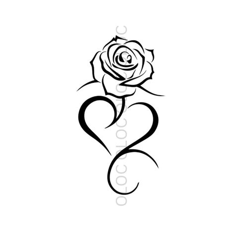 Rose With Arrow Tattoo, Small Pretty Tattoo Ideas, Word Love Drawings, Rose With Initials Tattoo, Heart Tattoo Designs For Women Beautiful, Roundhouse Cookies, Family Heart Tattoos, Rose Clip Art, Rose Heart Tattoo