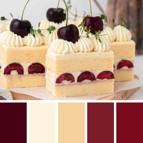 Dessert Colour Palette, Cake Pallete, Cheesecake Color Palette, Dessert Color Palette, Cake Color Palette, Color Thesaurus, Pop Logo, Candles Ideas, Strawberry Cream Cakes