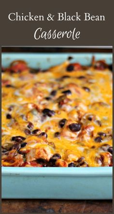 Chicken Black Bean Casserole, Chicken Black Bean, Black Bean Casserole, Black Bean Recipes, Diner Recept, Bean Casserole, Easy Casserole Recipes, Easy Casserole, Bean Recipes