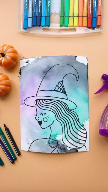 Lucia | LULUMAKE on Instagram: "This Foil Trick works every time | #halloweencrafts 🧙‍♀️⁣ ⁣ ⭐️use pernament marker on a watercolorpaper⁣ ⭐️ use washable markers on foil⁣ ⁣ ⭐️🧙‍♀️MAGIC ⭐️🧙‍♀️" Witch Drawing, Trick Words, Easy Arts And Crafts, Washable Markers, Fine Motor Activities, Fun Crafts For Kids, Cool Paintings, Art Activities, Arts And Crafts For Kids