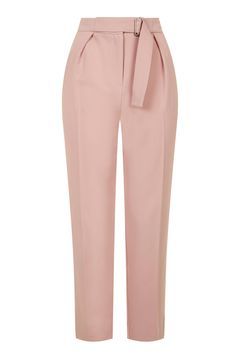 PETITE Belted Crepe Peg Trousers Office Outfits For Ladies, Trousers Women Outfit, Peg Trousers, Salwar Pants, Womens Pants Design, Fashionable Work Outfit, Modern Hijab Fashion, Slacks Trousers, Pink Trousers