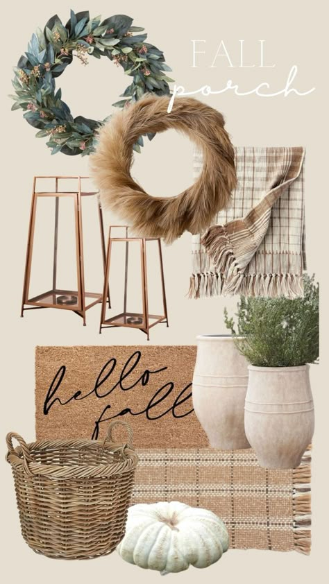 Falling Slowly, Garden Tattoo, Neutral Fall Decor, Classic Coastal, Cozy Fall Decor, Fall Decor Inspiration, Fall Front Porch Decor, Fall Front Door, Table Scapes