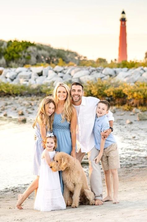 Ponce Inlet Lighthouse, Family Beach Session, Lighthouses Photography, Lighthouse Point, Photos With Dog, Sunset Session, Orange City, Beach Family Photos, Beach Sessions