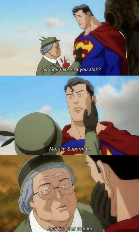 All Star Superman, In The Feels, Batman Funny, Normal Guys, Dc Memes, Dc Movies, Batman And Superman, The Feels, I Love Mom