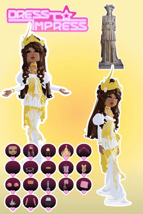 • 🏵️ • - #fyp #dti #dresstoimpress #dress #to #impress #roblox #dtiideas #aesthetic #outfitideas #dresstoimpressideas #idea #board #pin #robloxpin #robloxdti #robloxdresstoimpress Greek Goddess To Impress, Greek Goddess Outfit Dress To Impress, Greek God Dti Outfit, Dti Outfit Greek God, Dress To Impress Outfits Greek Goddess, Greek Goddess Dress To Impress Outfit, Dti Greek Mythology Outfit Ideas, Dress To Impress Theme Greek God/goddess, Dti Theme Greek Goddess