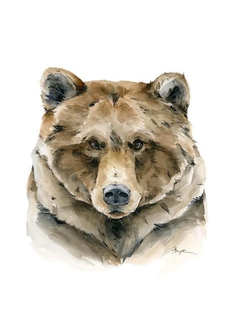 Polina Bright, Scratchboard Art, Bear Watercolor, Bear Paintings, Art Print Collection, Bright Art, Inspiring Art, Bear Art, Arte Animal