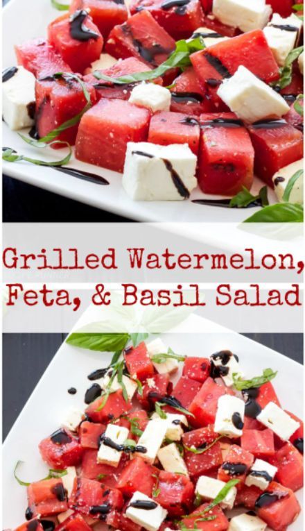 Watermelon Feta Basil Salad, Basil Salad, Grilled Watermelon, Watermelon And Feta, Summer Eating, Feta Salad, Summer Salad, Spaghetti Squash, Bbq Recipes