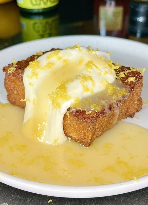 Lemon Cream Honey Toast | kingcooks Honey Toast Recipe, Cream Cheese Toast, Cream Cheese Whipped Cream, Lemon Whipped Cream, Chicken Alfredo Pizza, Alfredo Pizza, Cream Honey, Honey Toast, Breakfast Sweets