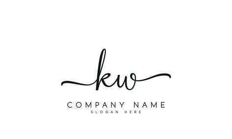 Handwriting signature style letter kw logo design in white background. pro vector. Kw Logo Design Letter, Kw Logo Design, Vision Aesthetic, Handwriting Signature, Letter Logo Design, Wedding Logos, Letter K, Company Names, Lettering Design