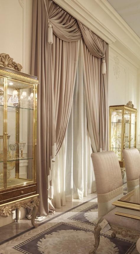 Bay Window Curtains, Architecture Luxury, Curtain Styles, Luxury Curtains, Elegant Curtains, Stylish Curtains, Dekorasi Kamar Tidur, Curtains Living, Modern Curtains