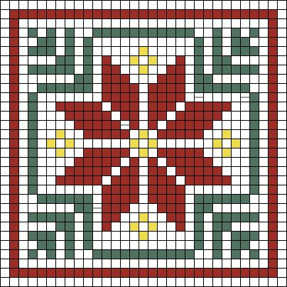 Alpha pattern #161951 | BraceletBook Cross Stitch Poinsettia Pattern, Alpha Patterns Crochet Christmas, Alpha Christmas Patterns, Christmas Pixel Grid, Alpha Pattern Christmas, Christmas Alpha Patterns, Poinsettia Cross Stitch, Alpha Crochet, Xmas Crochet