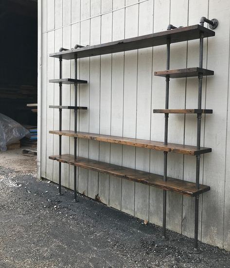 Pipe Shelves Pantry, Shed Office Shelves, Loft Shelves Attic Storage, Living Room Pipe Shelves, Tv And Bookshelf Wall Floating, Gas Pipe Floating Shelves, Scaffold Tv Stand, Short Tv Stand Styling, Pantry Shelves With Pipes