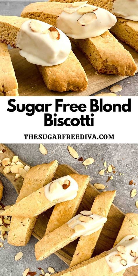 Sugar Free Biscotti Recipe, Sugar Free Biscotti, Healthy Biscotti Recipe, Gluten Free Biscotti Recipe, Almond Biscotti Recipe, Almond Desserts, Diet Cookies, Sugar Free Baking, Sugar Free Recipes Desserts