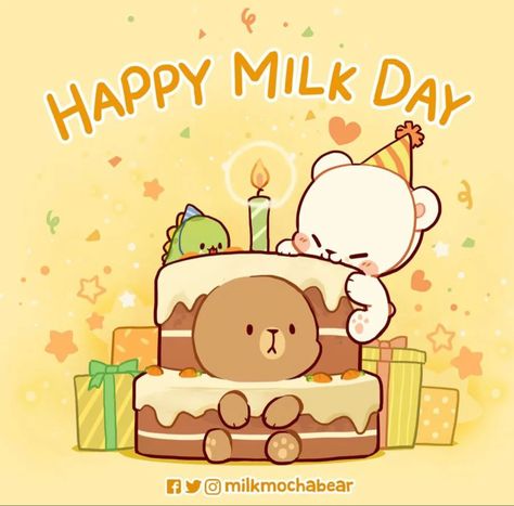 Milk Mocha Bear, Milk And Mocha, Happy Birthday Bear, Milk Mocha, Mocha Bear, Drawings For Boyfriend, Cute Happy Birthday, Cute Couple Comics, Milk & Mocha