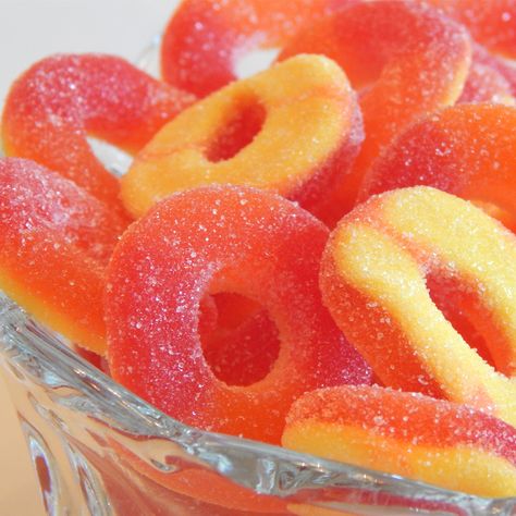 Trolli Gummy Peach Rings Peach Rings Aesthetic, Trolli Gummy, Lisa Swallows, Peach Ring, Rings Aesthetic, Orange Candy, Orange Aesthetic, Favorite Candy, Food Inspo