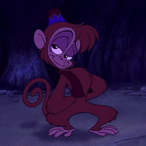 Abu is a supporting character in Disney's 1992 animated feature film, Aladdin. He is a mischievous, kleptomaniacal monkey and Aladdin's loyal partner-in-crime. In the episode of the Aladdin television series, "Seems Like Old Crimes", it is revealed that, long before the events of the first film, Abu originally worked for a traveling circus of thieves, consisting of himself, a duo named Minos and Fatima, and Aziz. Abu served as the group's pickpocket and actually met Aladdin after making an... Disney Princess Enchanted Tales, Abu Aladdin, Megara Disney, Hercules Disney, Disney Sidekicks, Pocahontas Disney, Aladdin 1992, Rapunzel Disney, Aladdin 2019